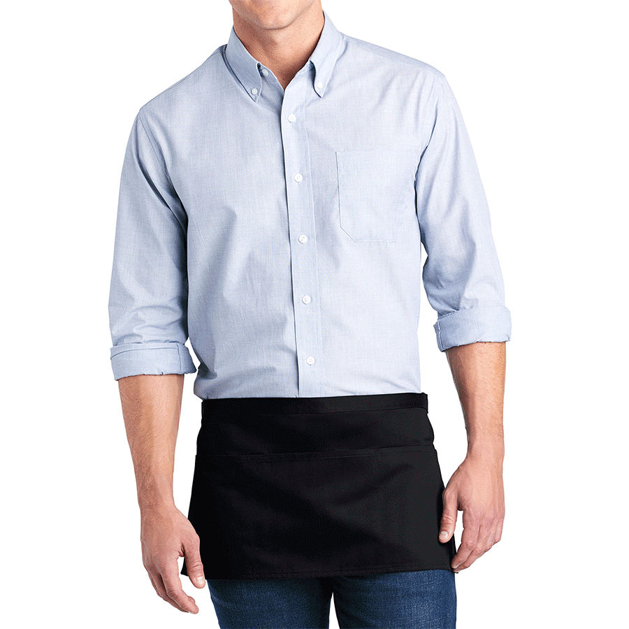 Men's Versatile Three-Pocket Waitstaff Durable Apron