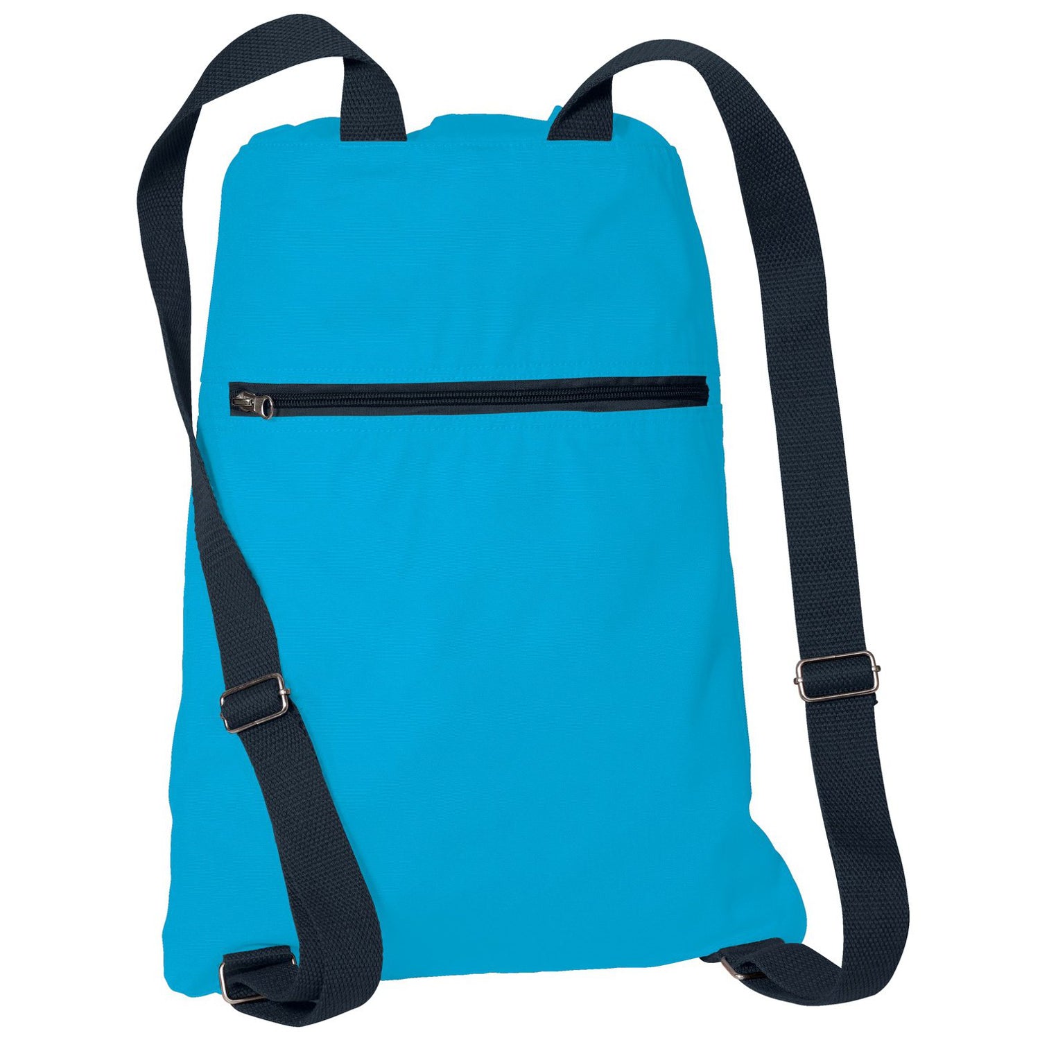 Mafoose Soft Cotton Drawcord Toggle Cinch Pack Turquoise/Navy