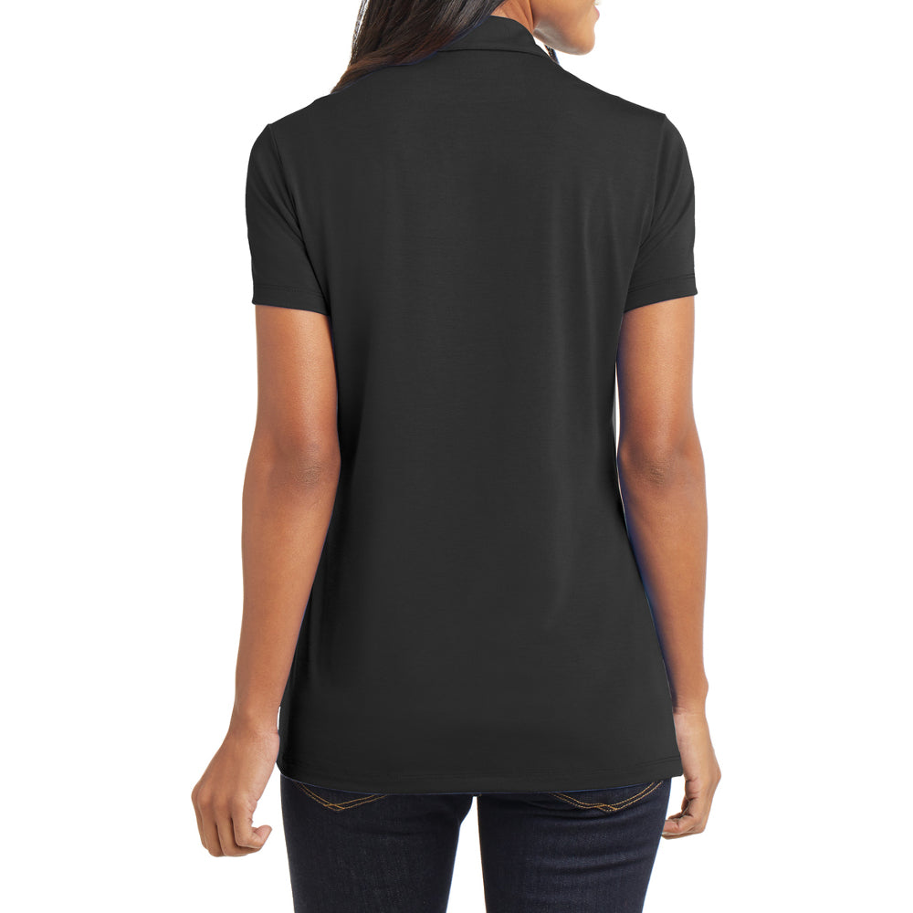 Women's Short Sleeve Cotton Touch Stretch Performance Y-neck Polo Shirt