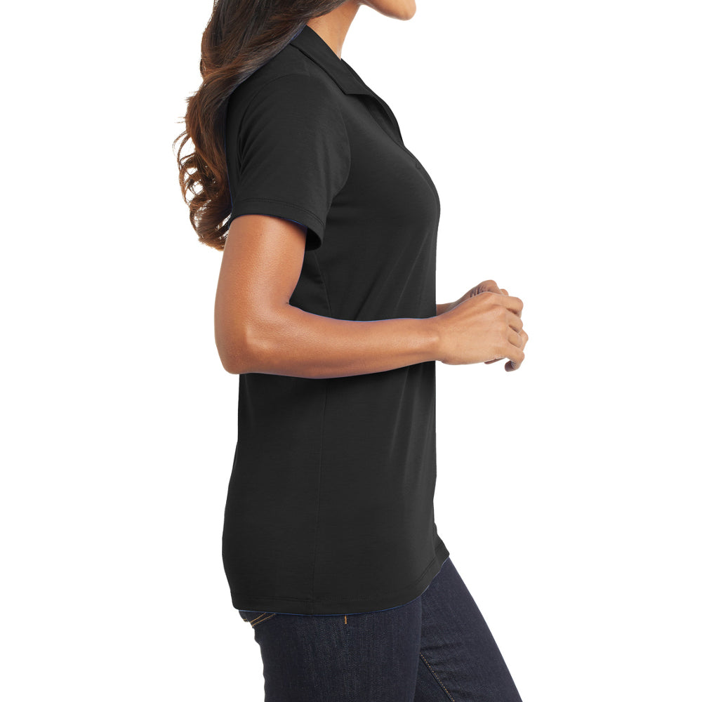 Women's Short Sleeve Cotton Touch Stretch Performance Y-neck Polo Shirt