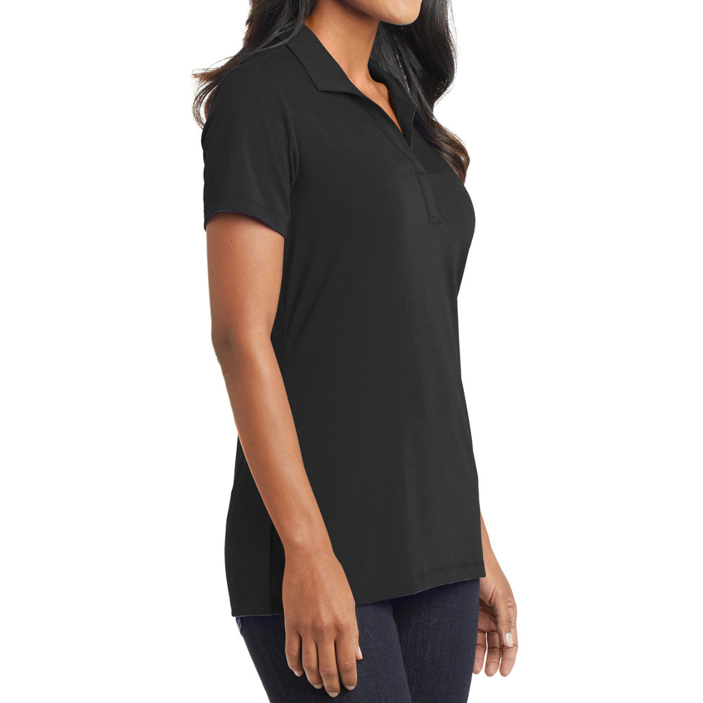 Women's Short Sleeve Cotton Touch Stretch Performance Y-neck Polo Shirt
