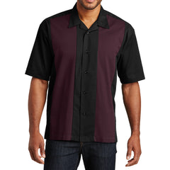 Mafoose Men's Retro Camp Shirt Black/Burgundy-Front