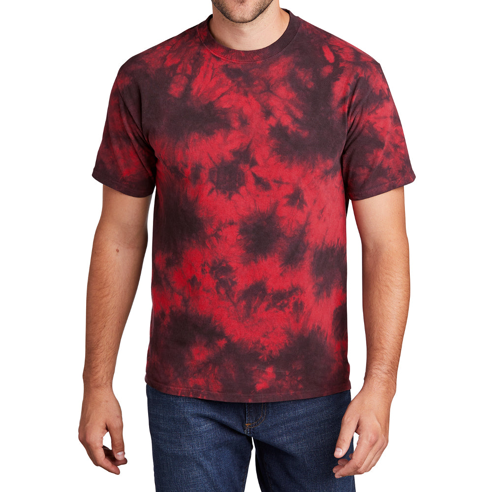 Men's Crystal Tie-Dye Tee Black Red