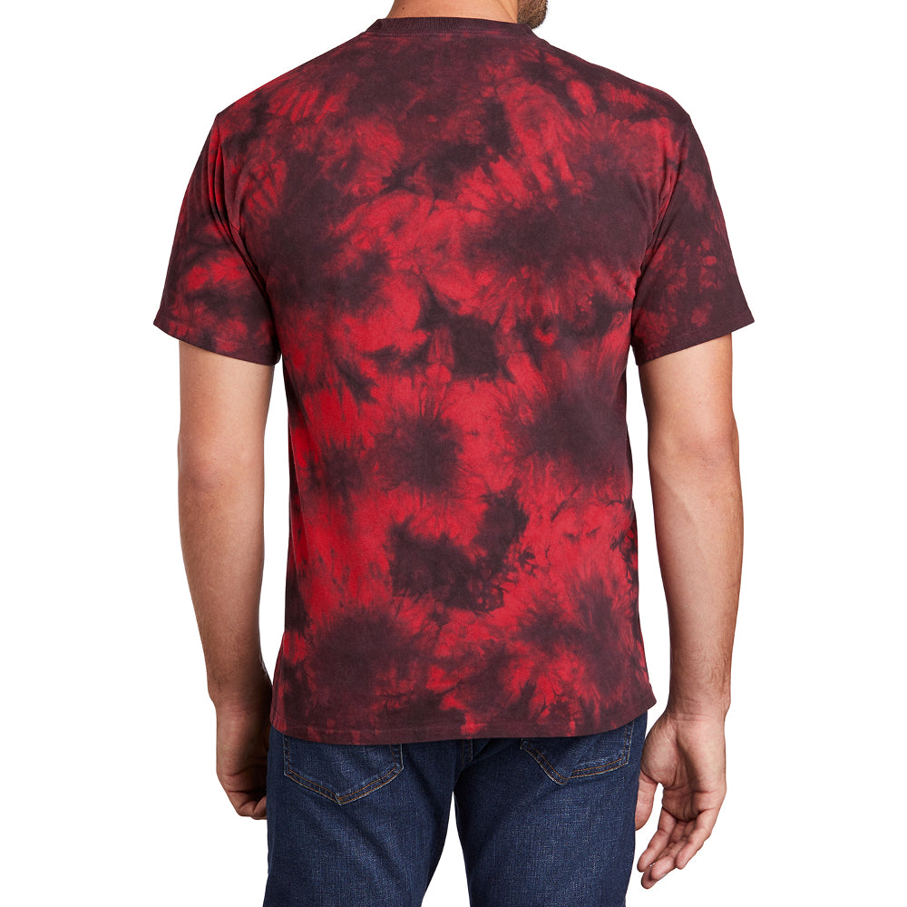 Men's Crystal Tie-Dye Tee Black Red