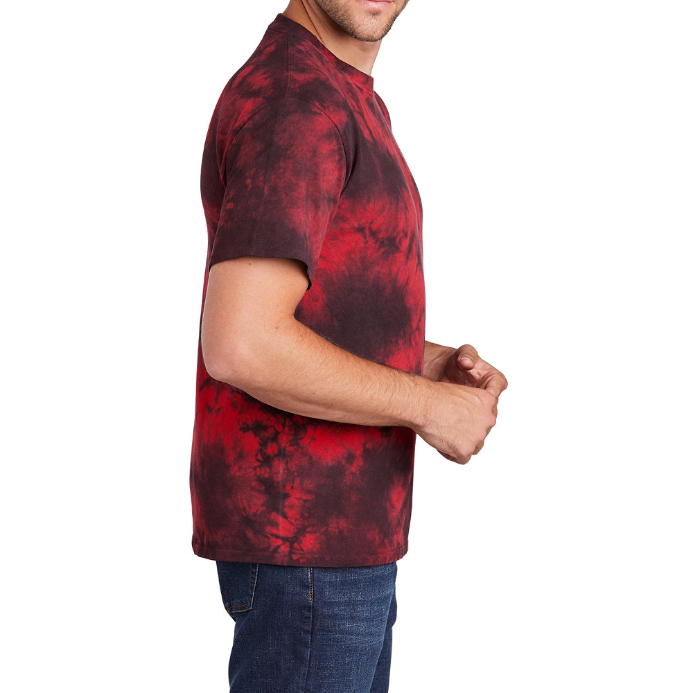 Men's Crystal Tie-Dye Tee Black Red