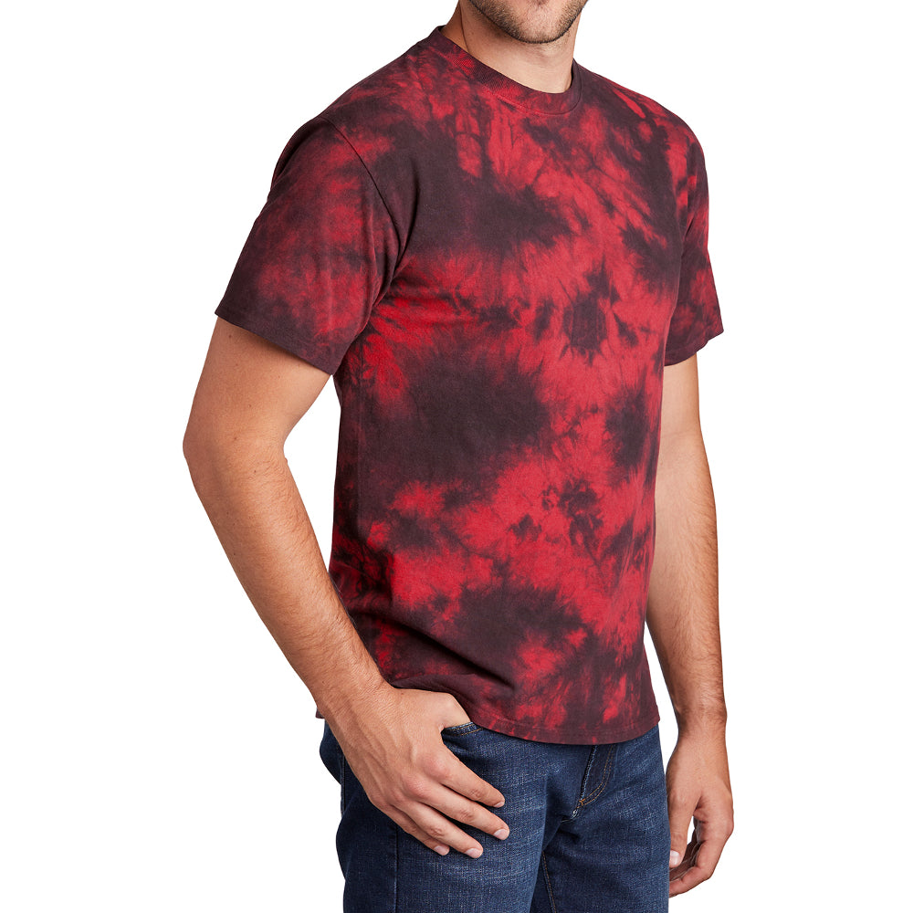 Men's Crystal Tie-Dye Tee Black Red