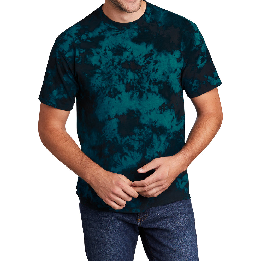 Men's Crystal Tie-Dye Tee Black Teal