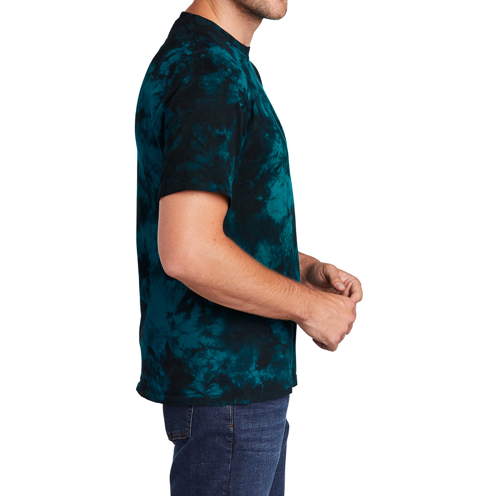 Men's Crystal Tie-Dye Tee Black Teal