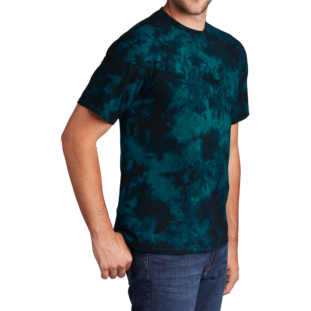Men's Crystal Tie-Dye Tee Black Teal