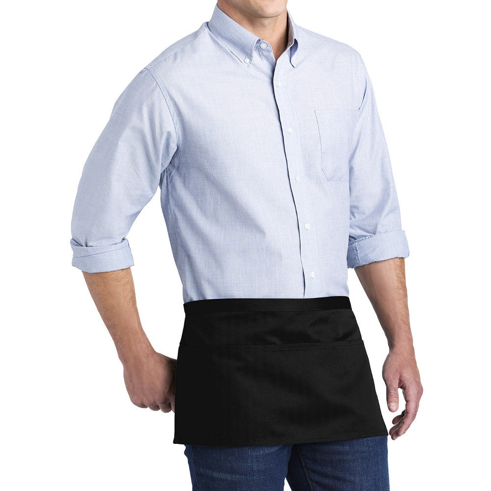 Men's Versatile Three-Pocket Waitstaff Durable Apron