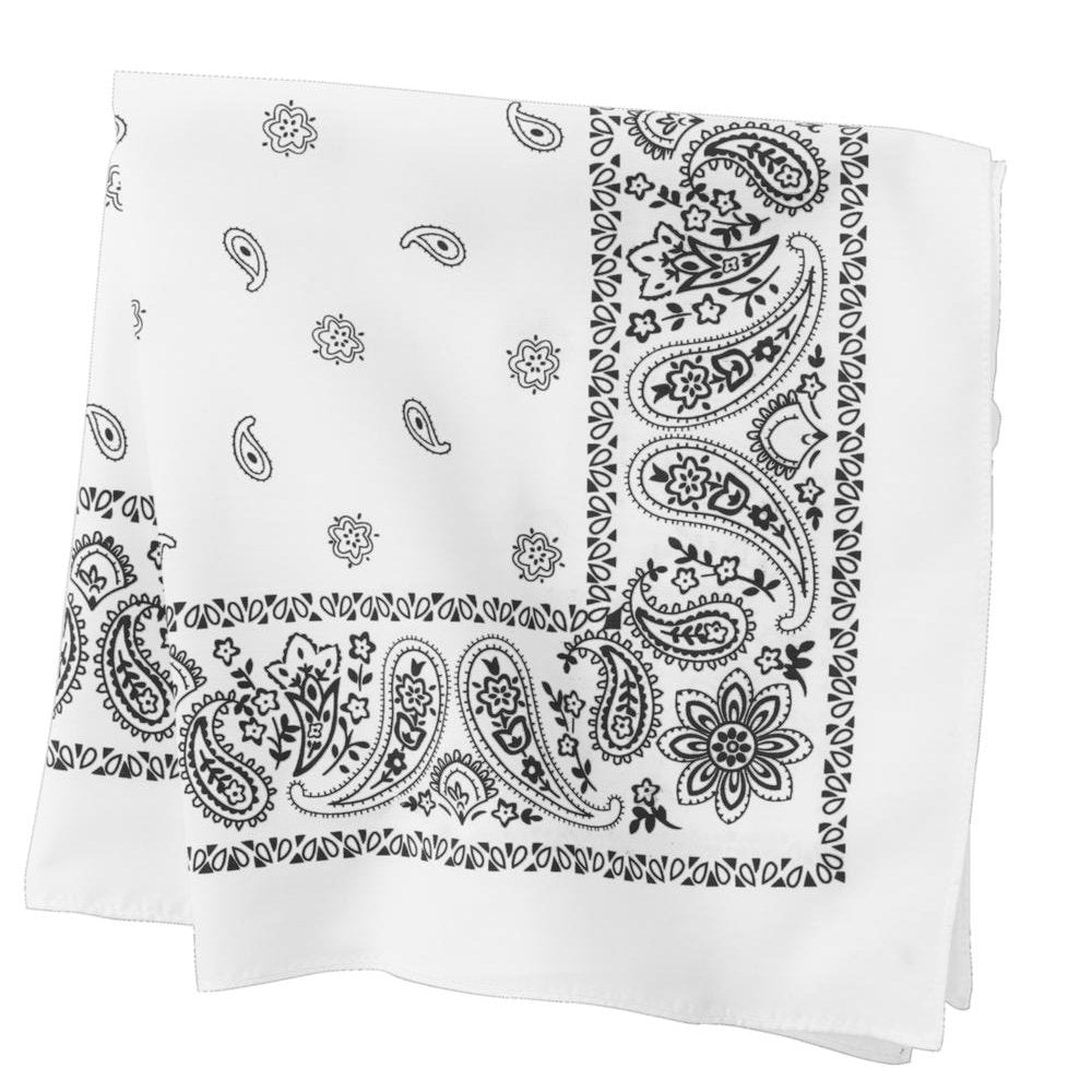 Bandana - White Paisley