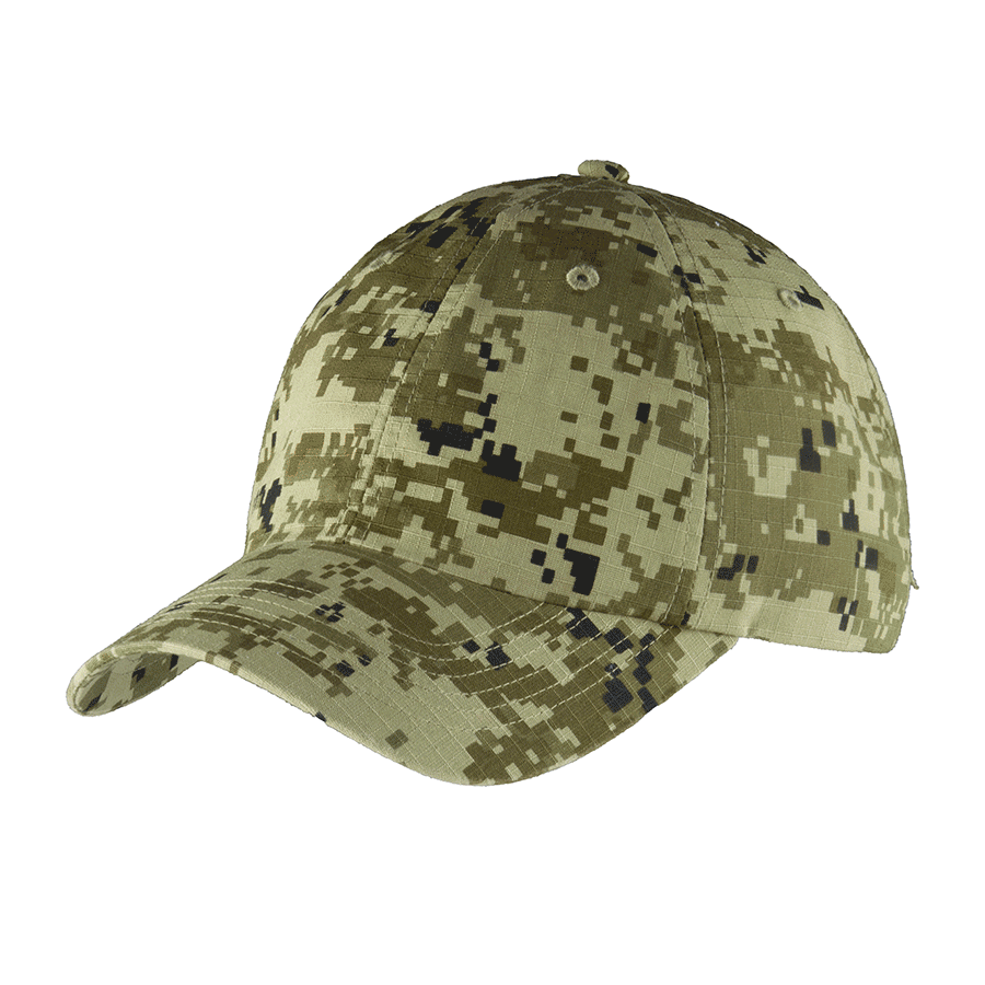 Digital Pattern Ripstop Camouflage Camo Look Cap