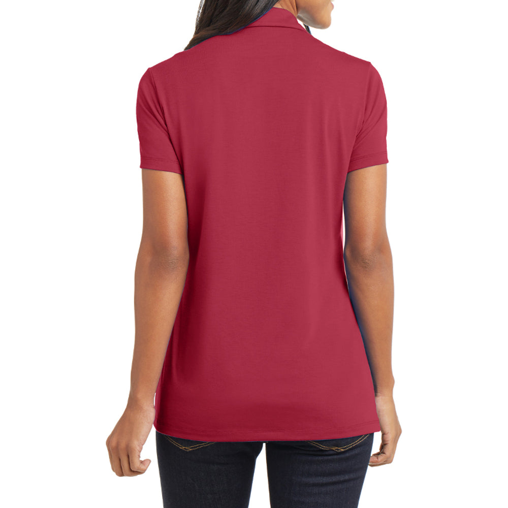Women's Short Sleeve Cotton Touch Stretch Performance Y-neck Polo Shirt