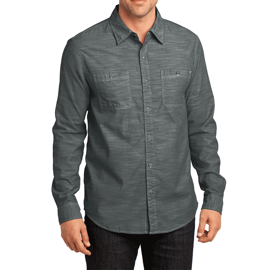 Men's Long Sleeve Washed Woven Shirt