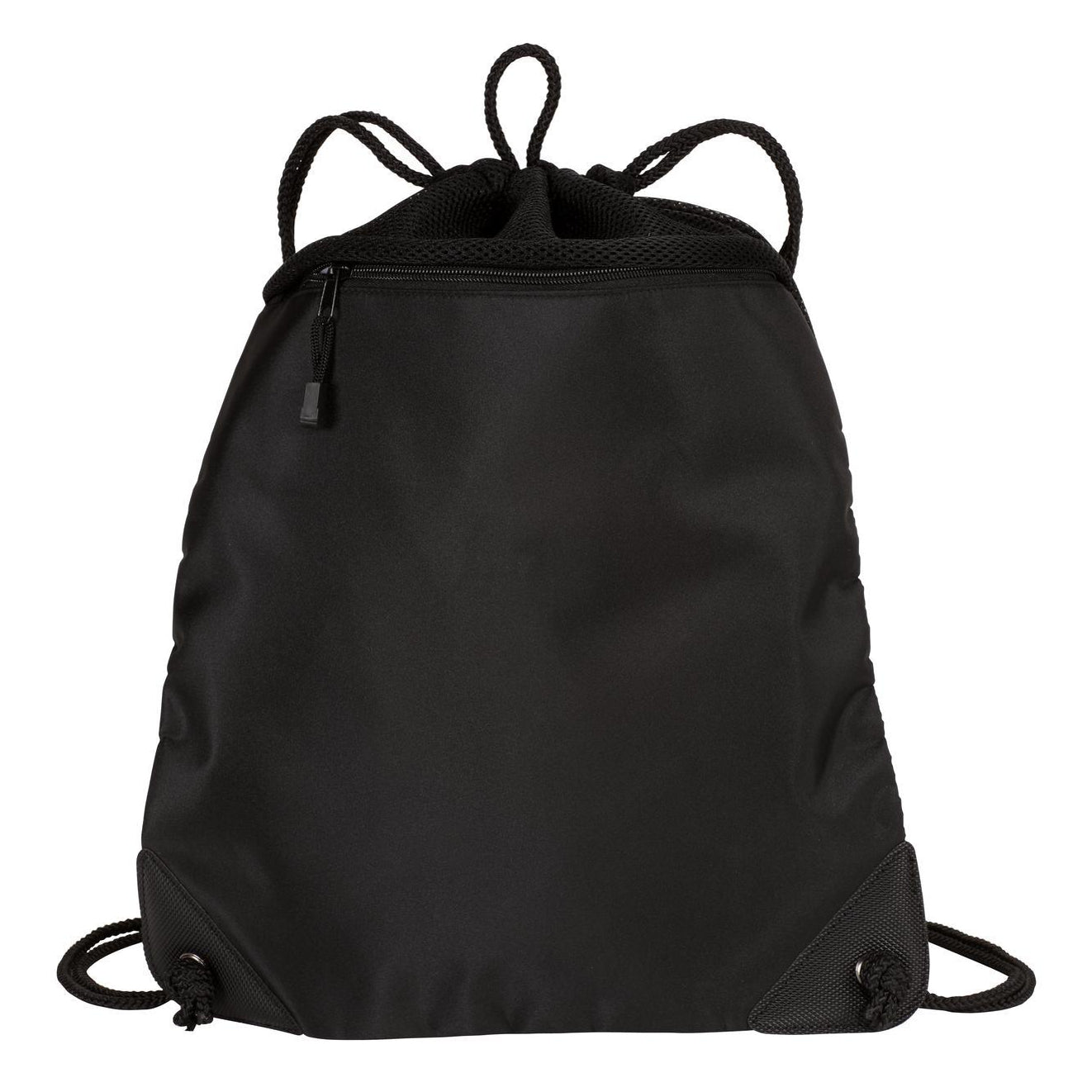 Drawcord Zipper Cinch Pack Black