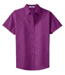 Mafoose Women's Comfortable Short Sleeve Easy Care Shirt Deep Berry-Front