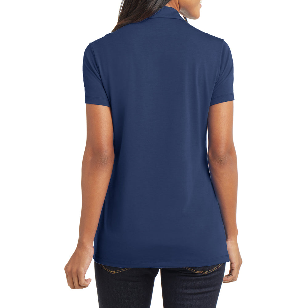 Women's Short Sleeve Cotton Touch Stretch Performance Y-neck Polo Shirt