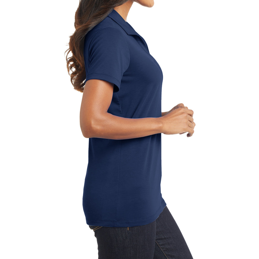Women's Short Sleeve Cotton Touch Stretch Performance Y-neck Polo Shirt
