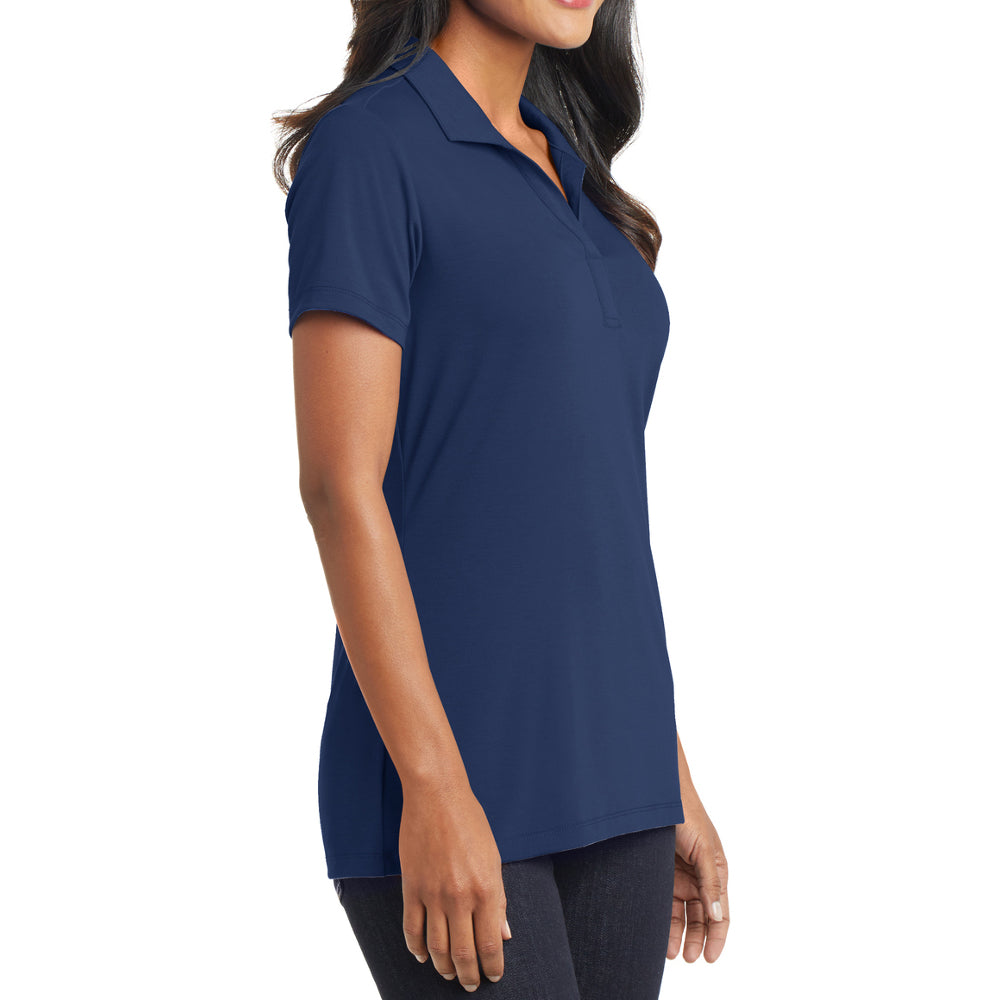 Women's Short Sleeve Cotton Touch Stretch Performance Y-neck Polo Shirt
