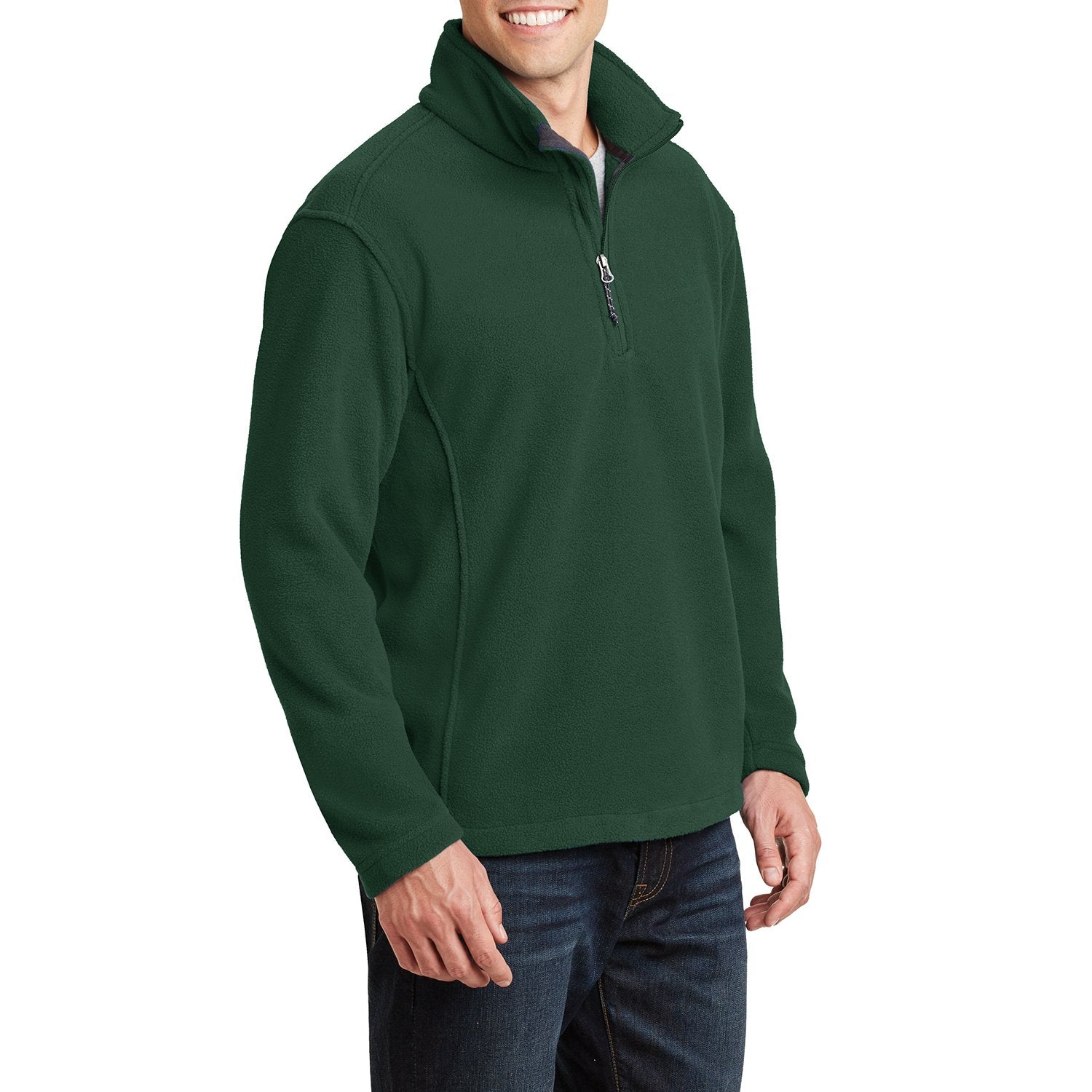 Men's Long Sleeve Value Fleece 1/4-Zip Pullover Forest Green