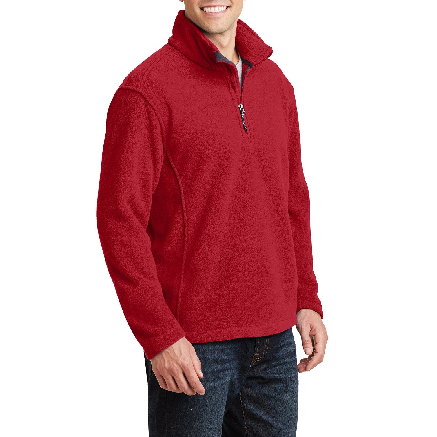 Men's Long Sleeve Value Fleece 1/4-Zip Pullover True Red
