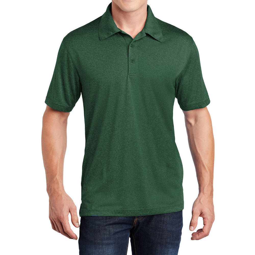 Men's Short Sleeve Moisture-Wicking Heather Contender Polo T-shirt