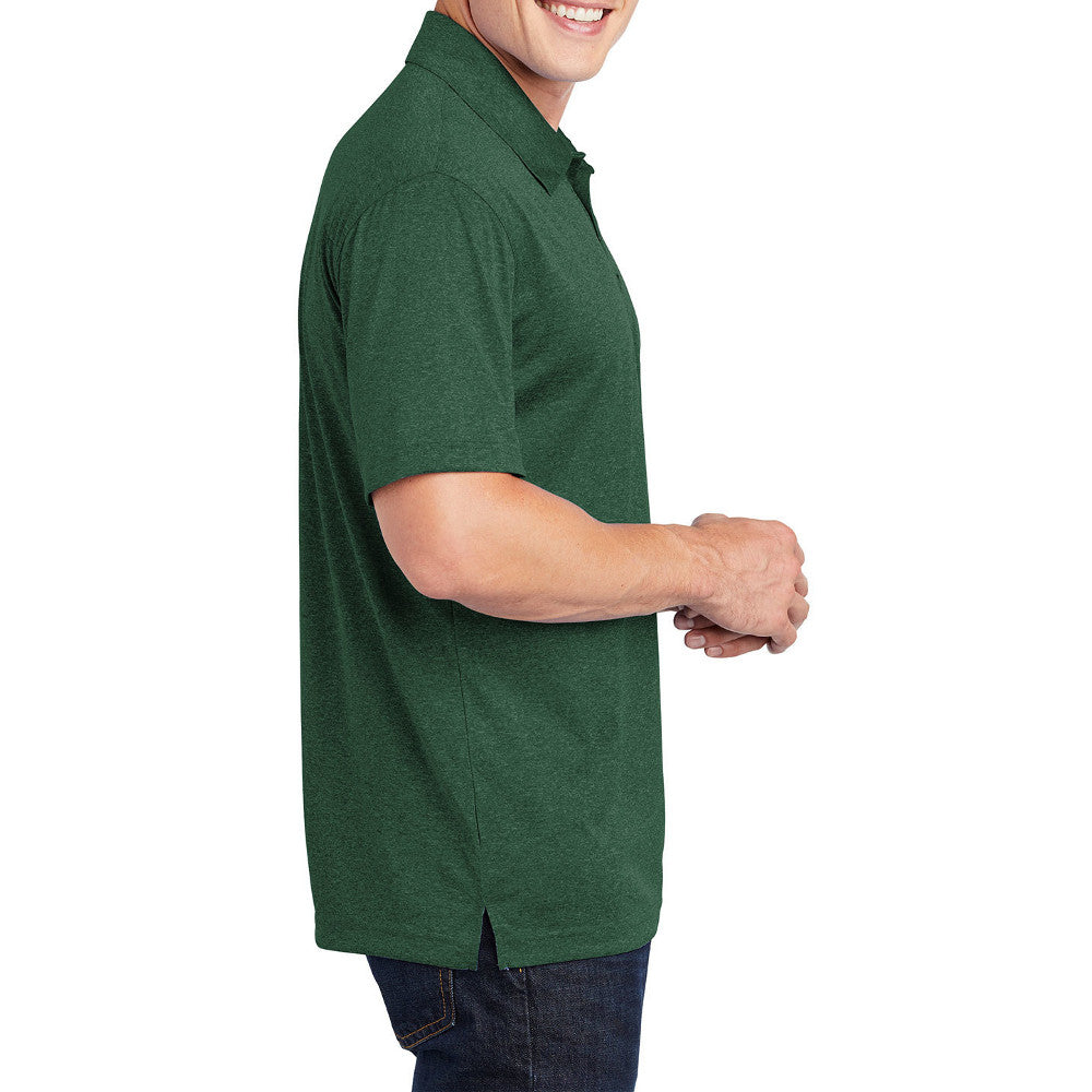 Men's Short Sleeve Moisture-Wicking Heather Contender Polo T-shirt