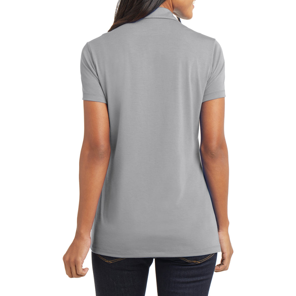 Women's Short Sleeve Cotton Touch Stretch Performance Y-neck Polo Shirt