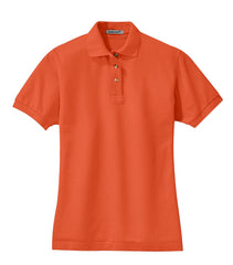 Mafoose Women's Heavyweight Cotton Pique Polo Shirt Orange-Front