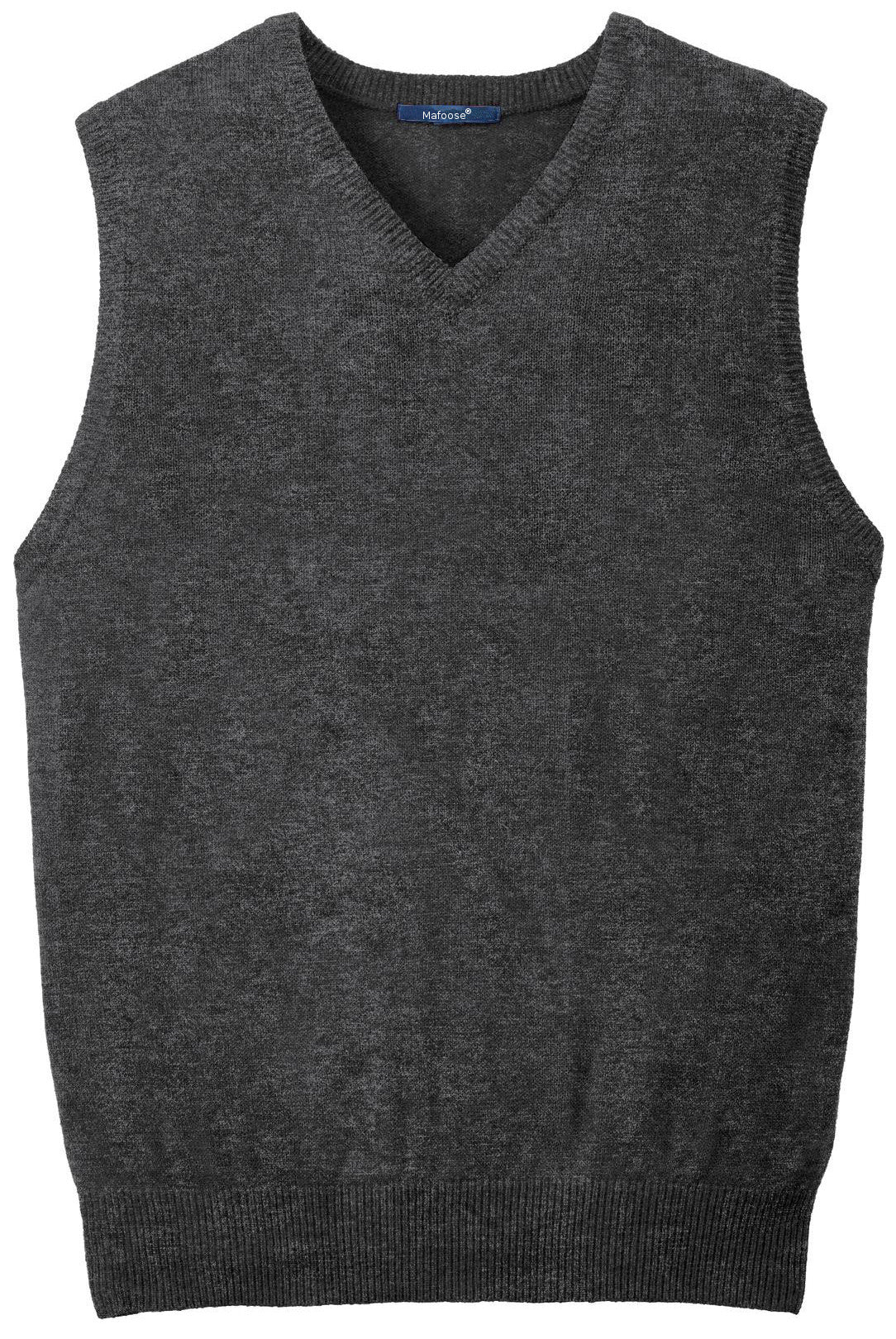 Mafoose Men's Value V-Neck Sweater Vest Charcoal Grey-Front