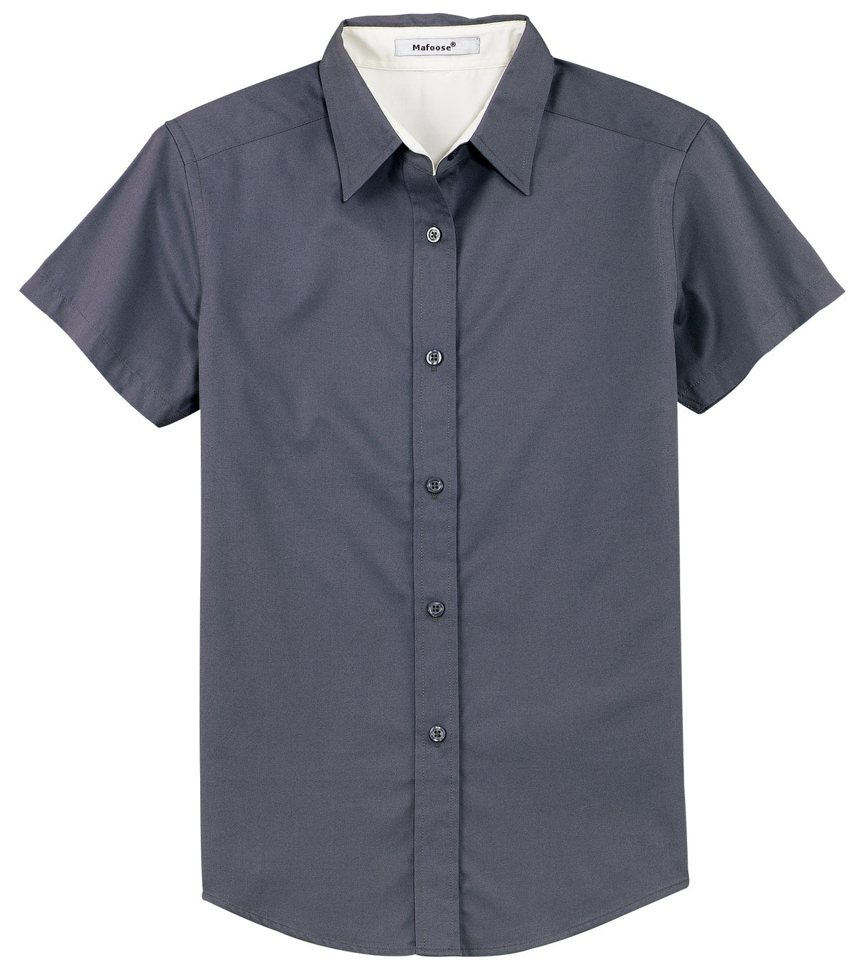 Mafoose Women's Comfortable Short Sleeve Easy Care Shirt Steel Grey/Light Stone-Front