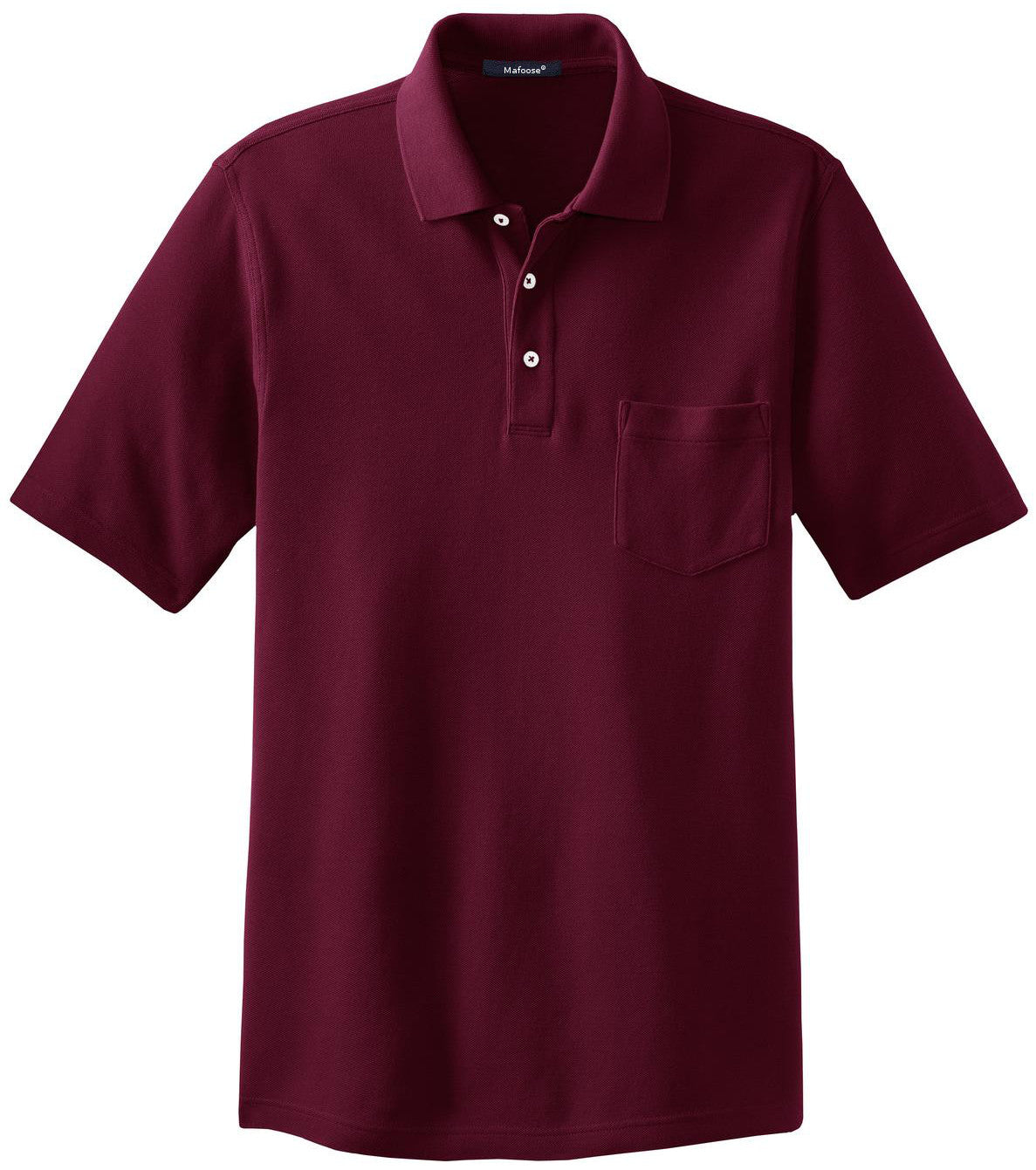 Mafoose Men's EZCotton Pique Pocket Polo Shirt Maroon-Front