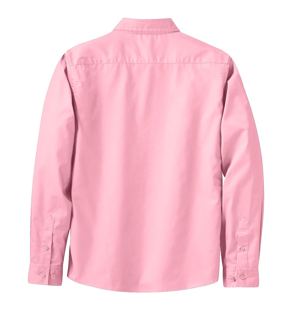 Mafoose Women's Long Sleeve Easy Care Shirt Light Pink-Back