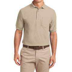 Men's Silk Touch Polo with Pocket Shirt Stone