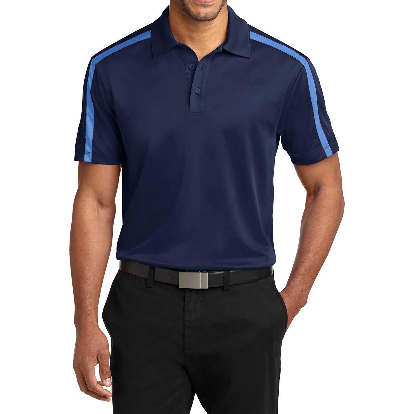 Men's Silk Touch Performance Colorblock Stripe Polo