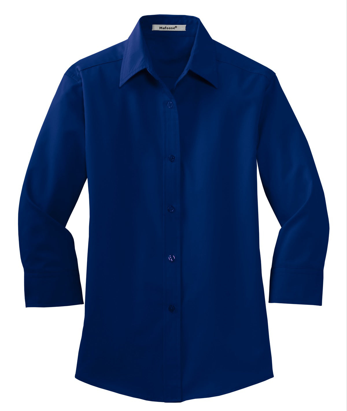 Mafoose Women's 3/4-Sleeve Traditional Easy Care Shirt Mediterranean Blue-Front