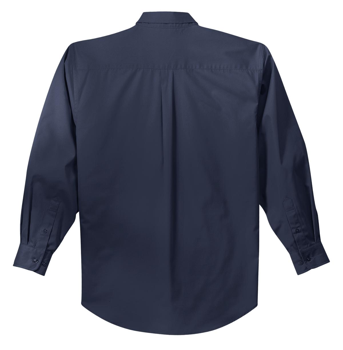 Mafoose Men's Tall Long Sleeve Easy Care Shirt Navy/ Light Stone-Back