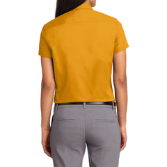 Mafoose Women's Comfortable Short Sleeve Easy Care Shirt Athletic Gold/Light Stone-Back