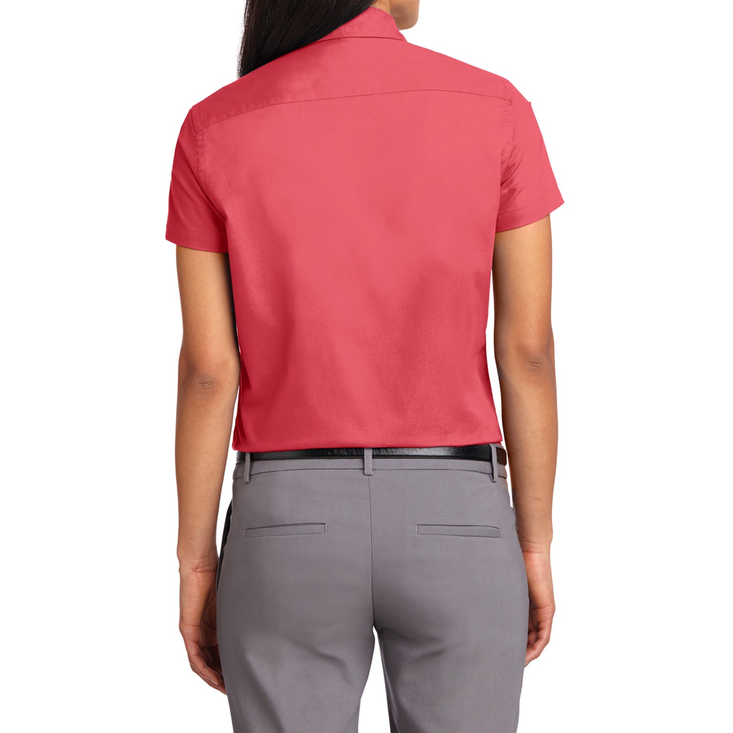 Mafoose Women's Comfortable Short Sleeve Easy Care Shirt Hibiscus-Back