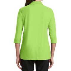 Mafoose Women's Silk Touch Ã‚Â¾ Sleeve Polo Shirt Lime-Back