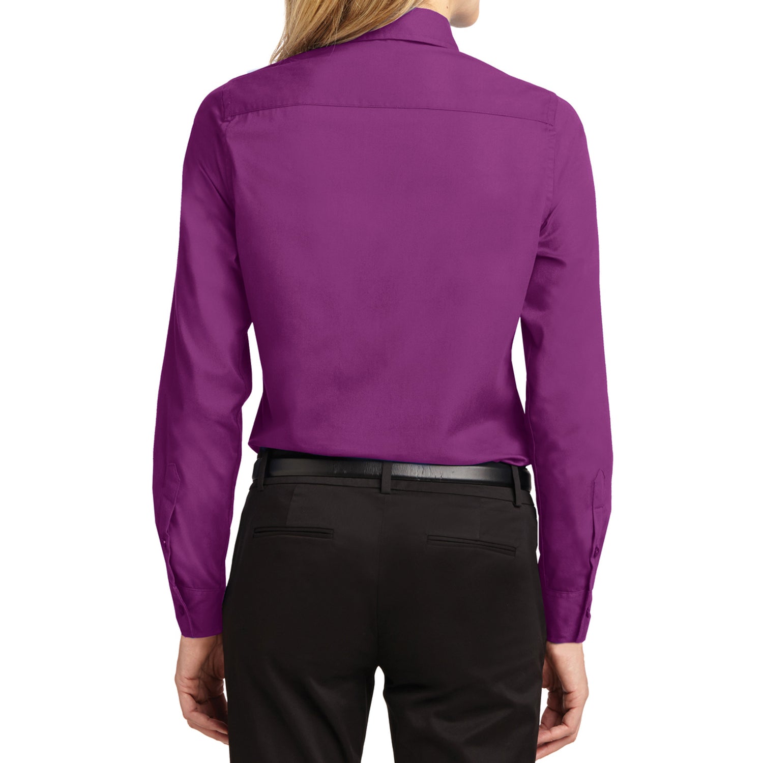 Mafoose Women's Long Sleeve Easy Care Shirt Deep Berry-Back