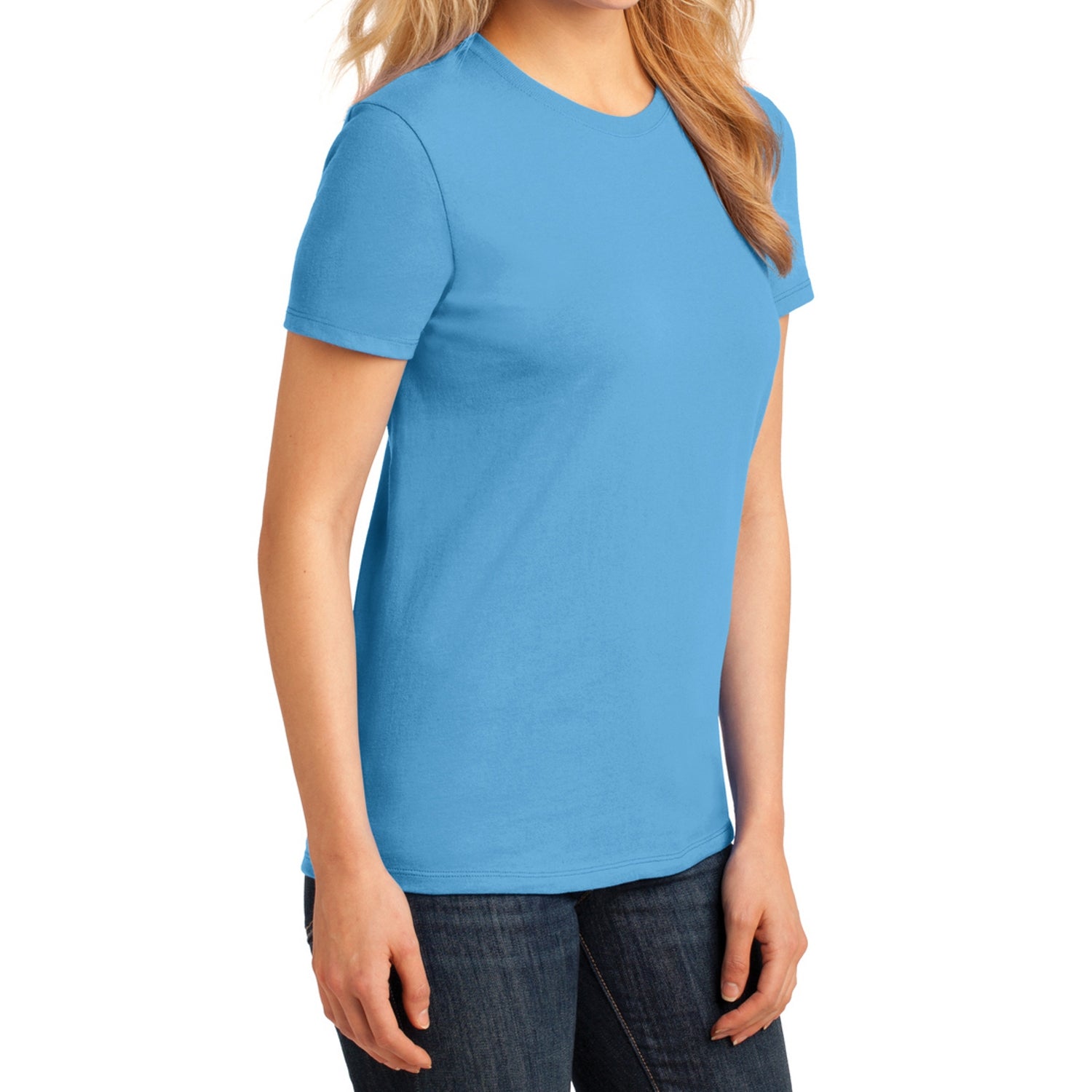 Ladies Core Cotton Tee - Aquatic Blue