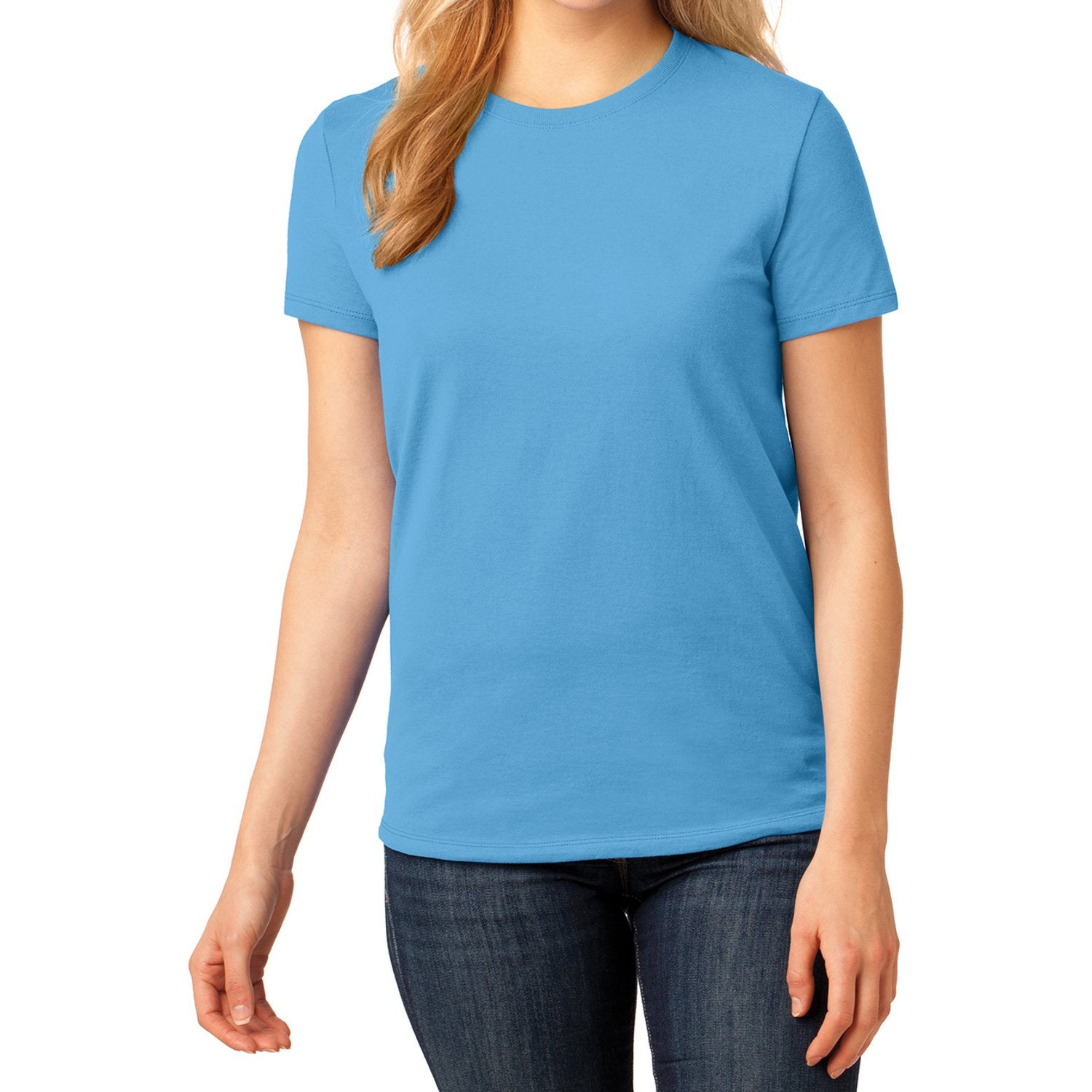 Ladies Core Cotton Tee - Aquatic Blue