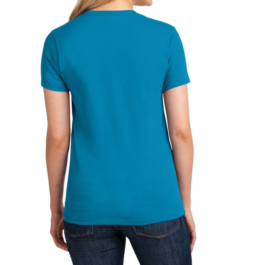 Ladies Core Cotton Tee - Neon Blue
