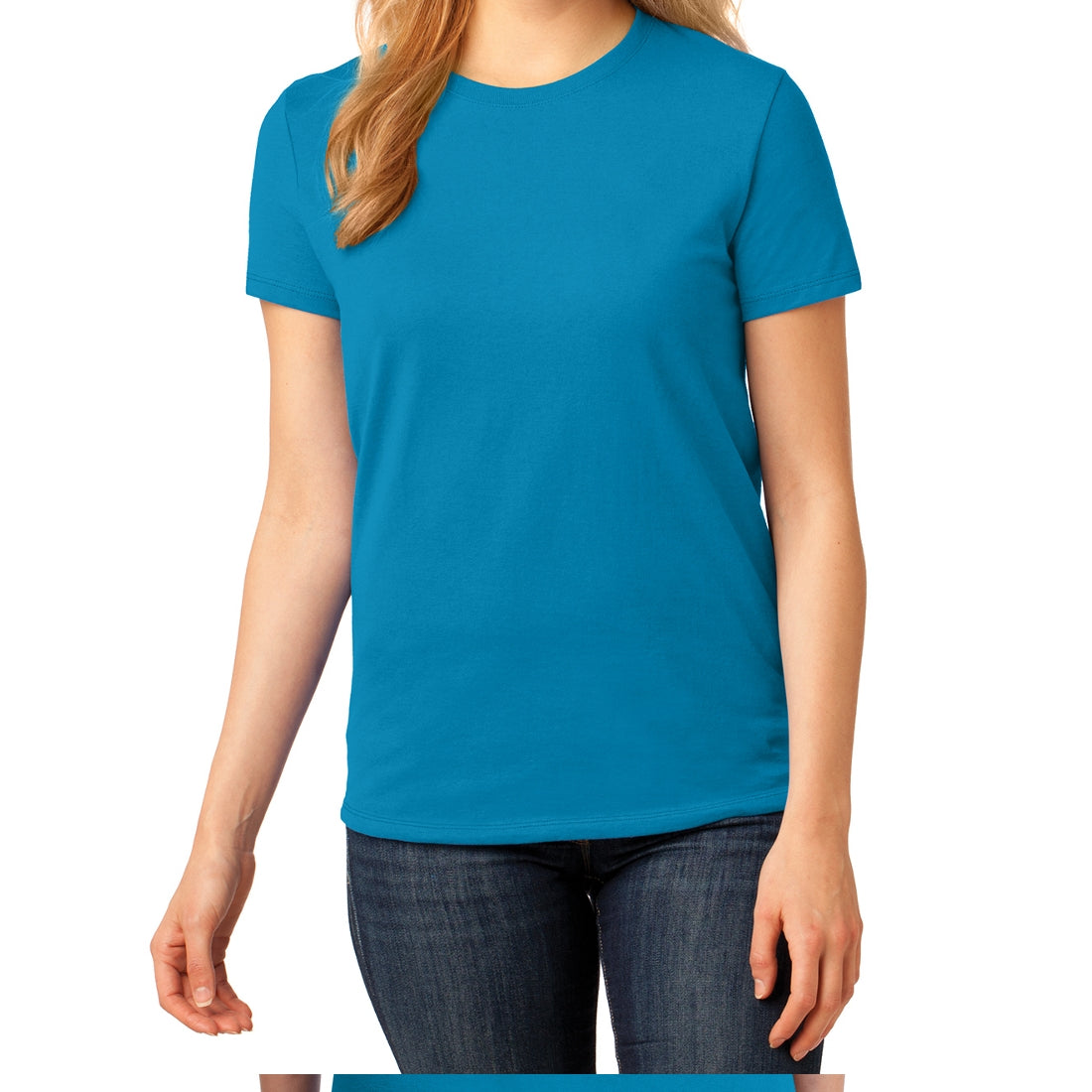 Ladies Core Cotton Tee - Neon Blue