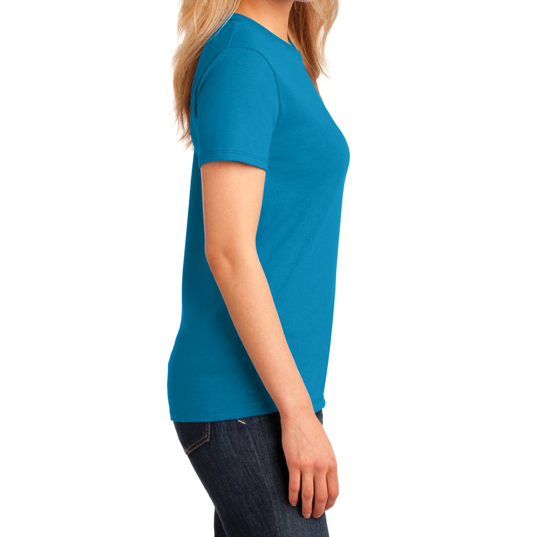 Ladies Core Cotton Tee - Neon Blue