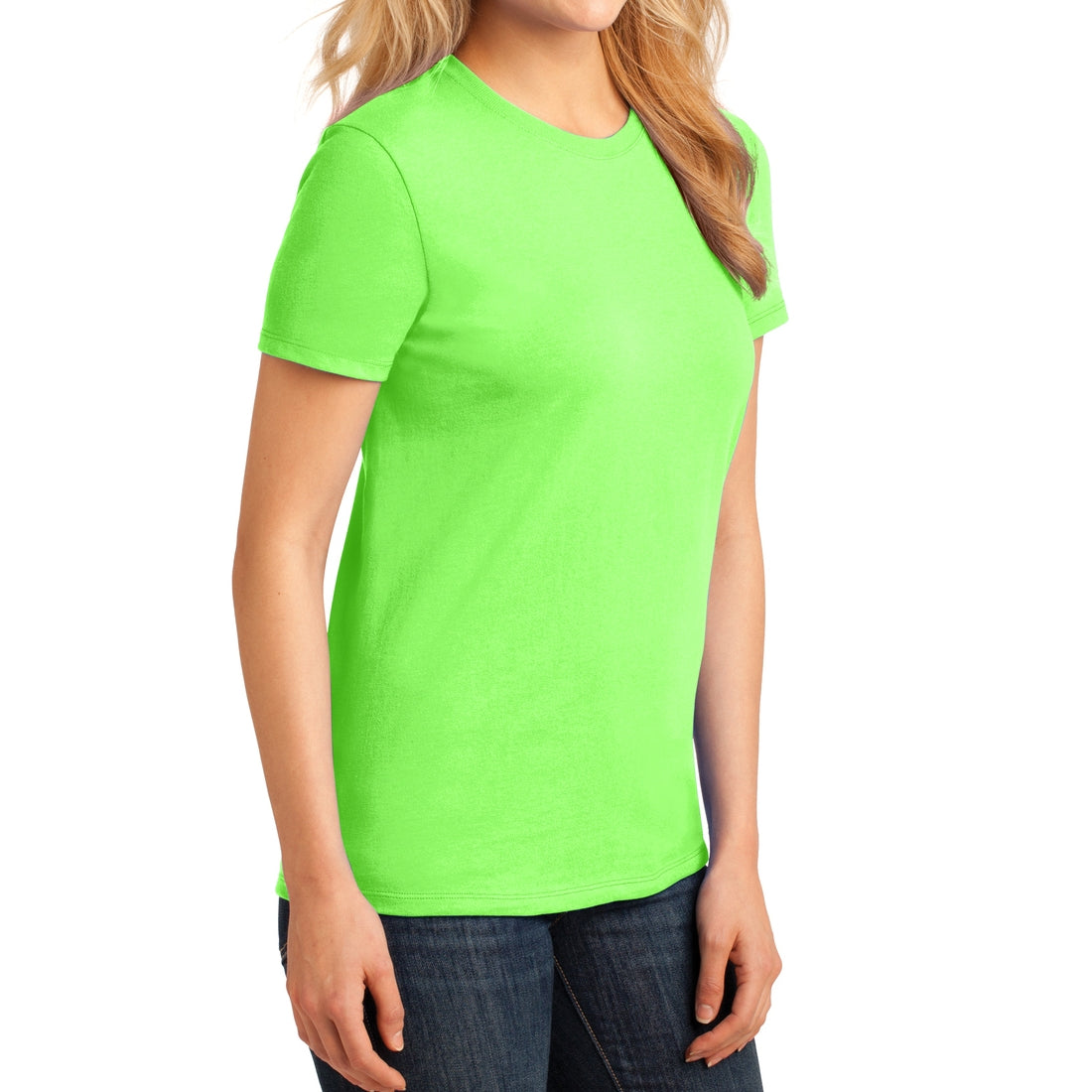 Ladies Core Cotton Tee - Neon Green