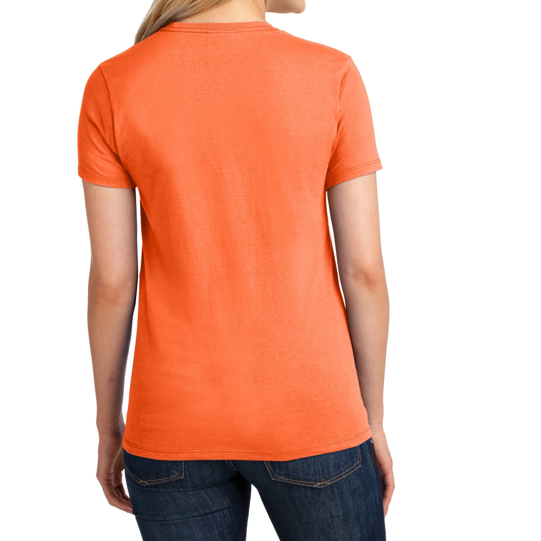 Ladies Core Cotton Tee - Neon Orange