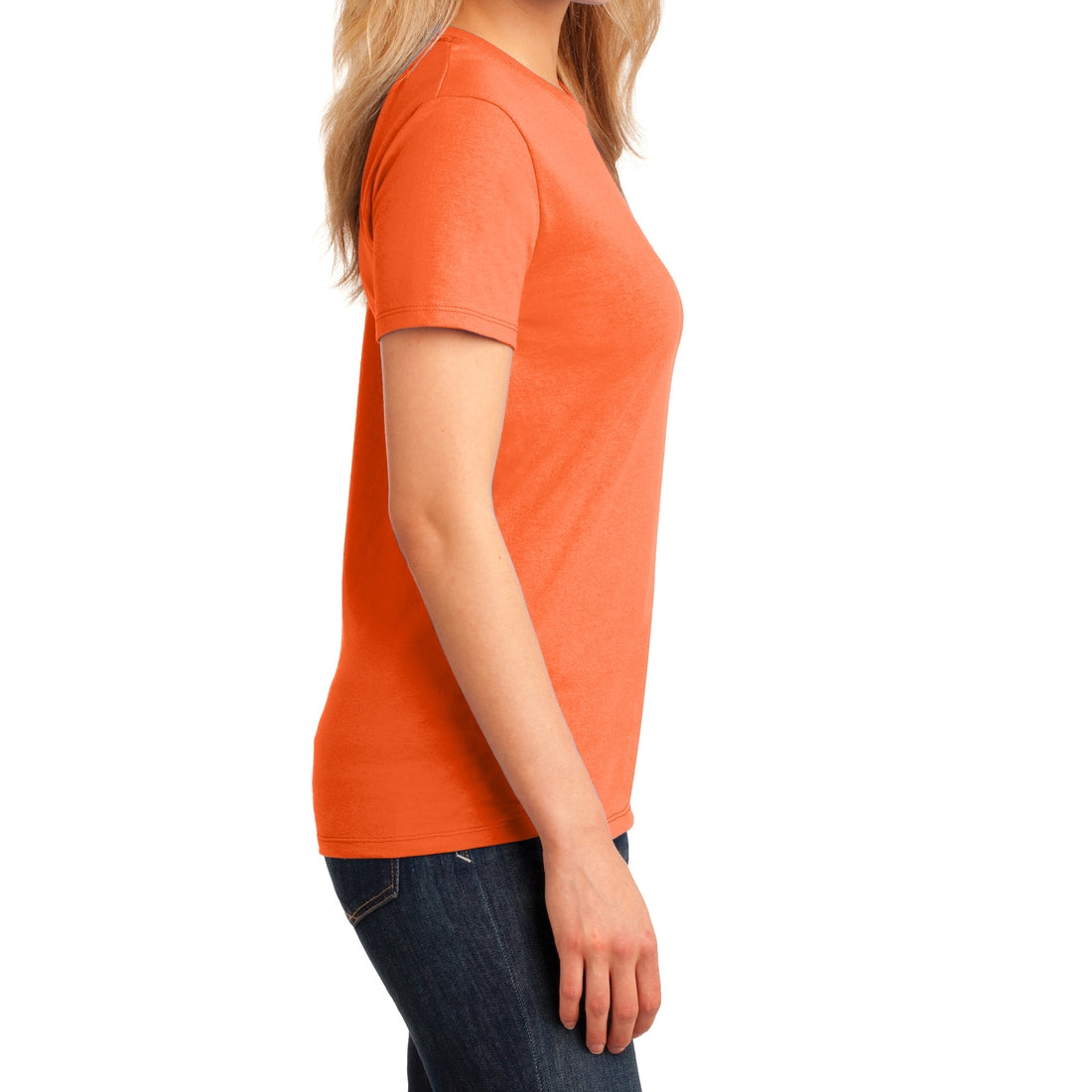 Ladies Core Cotton Tee - Neon Orange