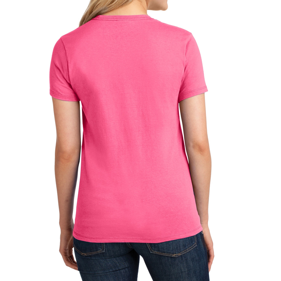 Ladies Core Cotton Tee - Neon Pink